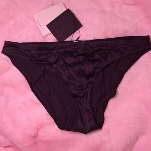 NWT ZARA 92% SILK Black Lingerie Panties